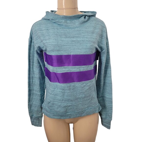 Athletic Works Other - Athletic Works Teal Blue Heathered and Purple Strip Hoodie Athletic Top